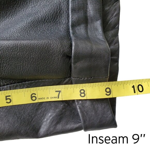 Cuirs Fourrures Genuine Leather Shorts Black Made in France Size 42 - Picture 14 of 16